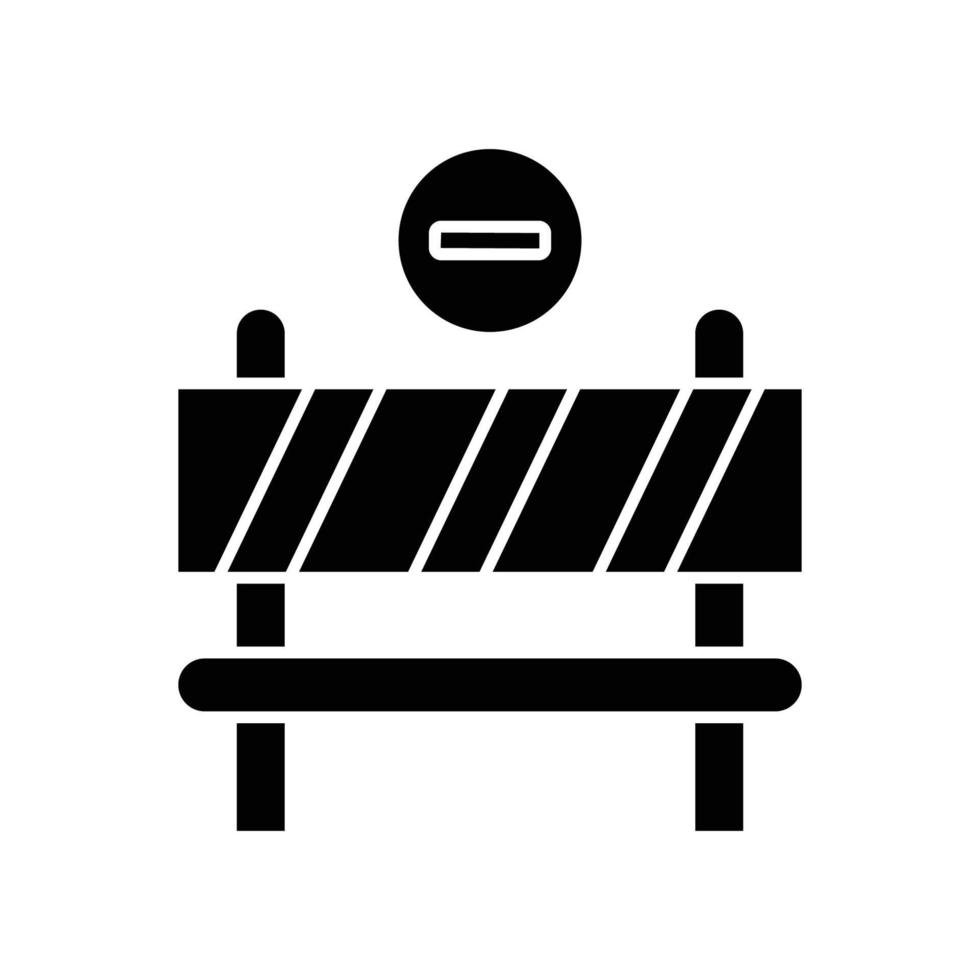 Roadblock icon with stop. icon related to construction, labor day. Glyph icon style, solid. Simple design editable vector