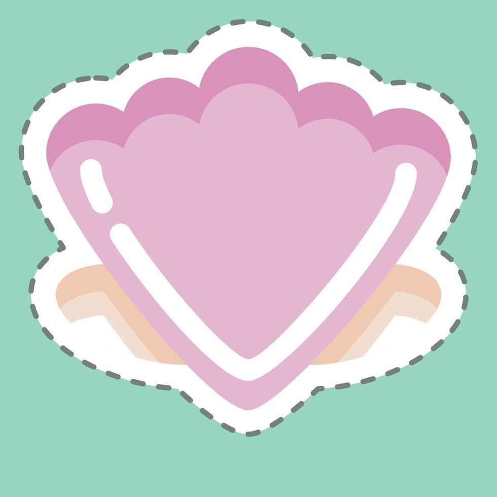 Sticker line cut Shell. suitable for Summer symbol. simple design editable. design template vector. simple illustration vector