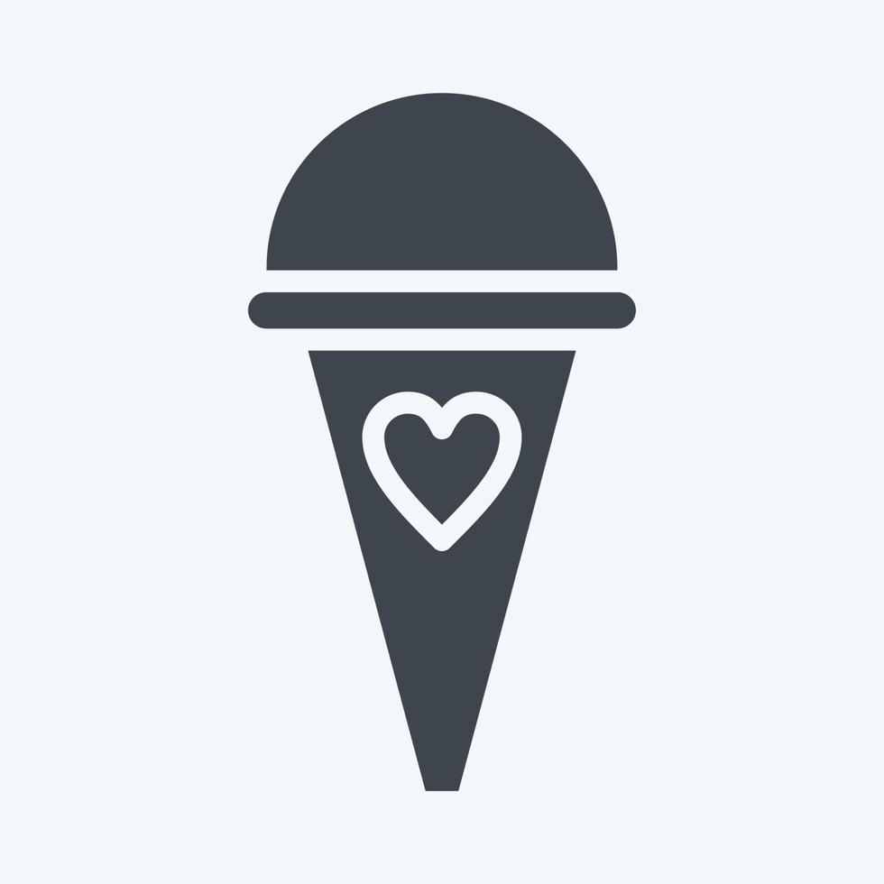 Icon Ice Cream. suitable for Summer symbol. glyph style. simple design editable. design template vector. simple illustration vector