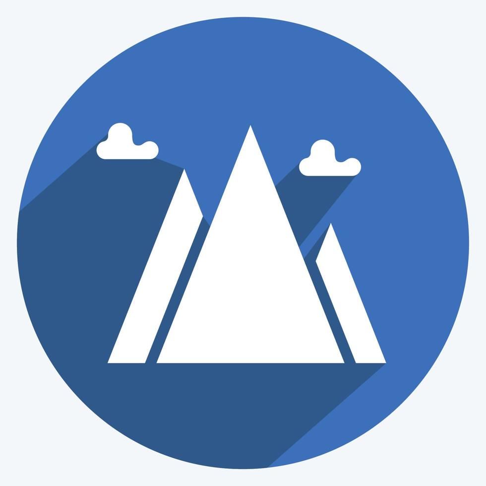 Icon Mountain. suitable for Summer symbol. long shadow style. simple design editable. design template vector. simple illustration vector