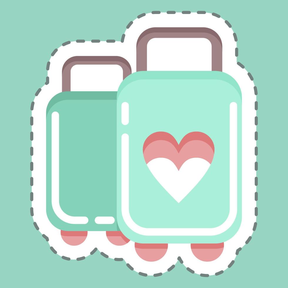 Sticker line cut Suitcase. suitable for Summer symbol. simple design editable. design template vector. simple illustration vector