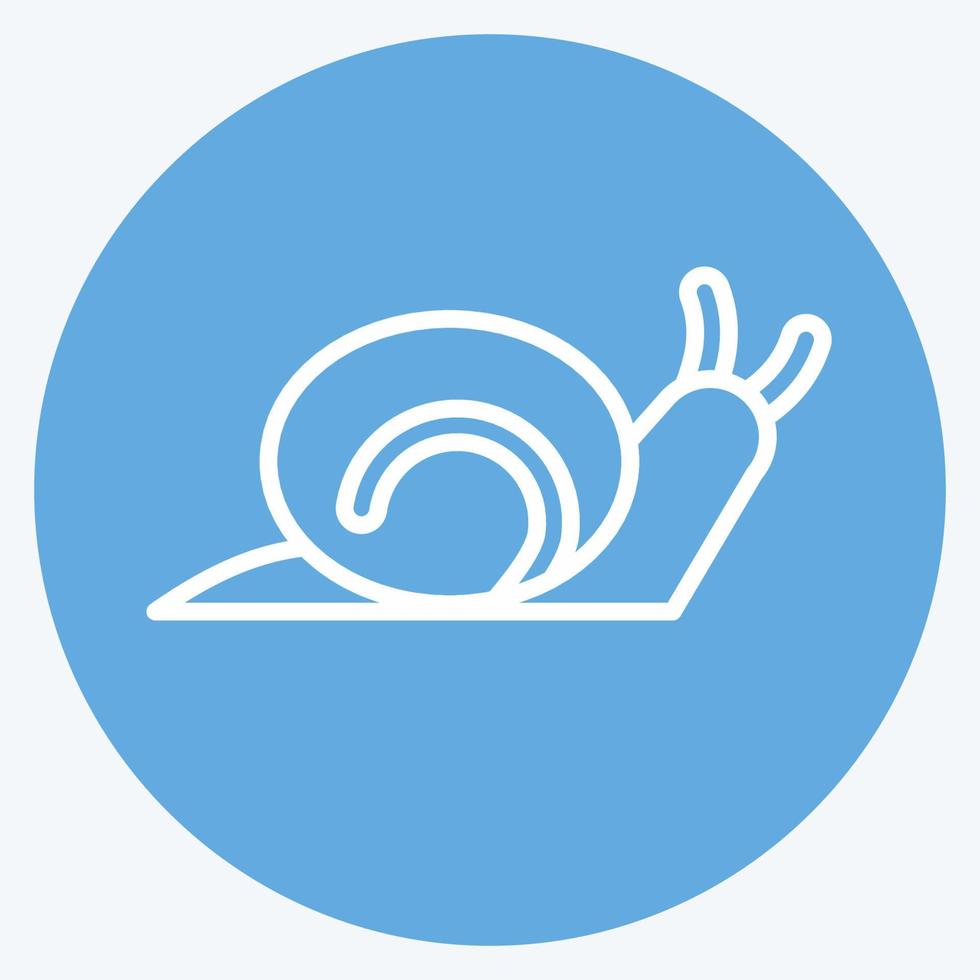 Icon Snail. suitable for Garden symbol. blue eyes style. simple design editable. design template vector. simple illustration vector