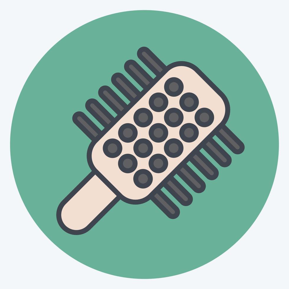 Icon Hair Brush. suitable for Barbershop symbol. color mate style. simple design editable. design template vector. simple illustration vector