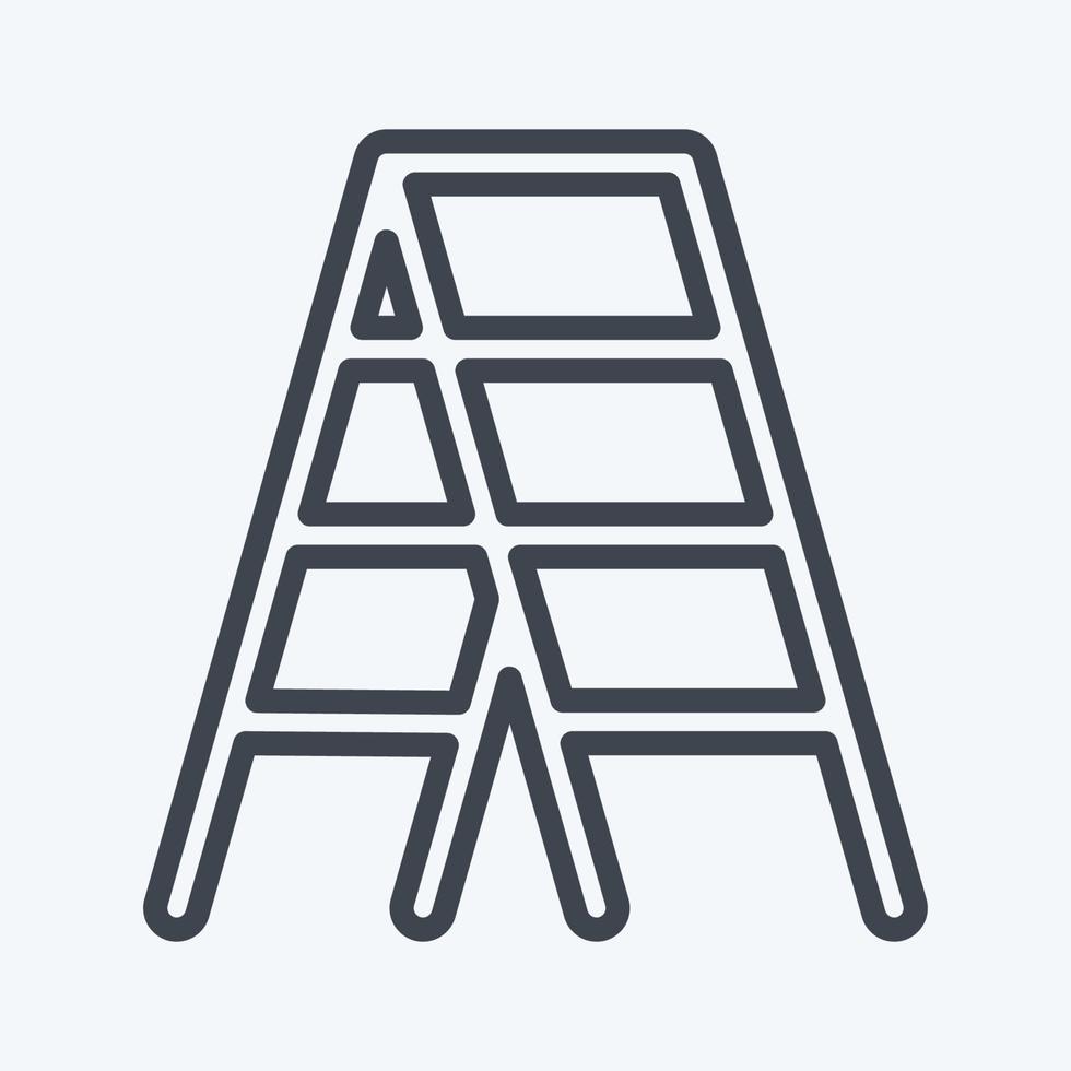 escalera de tijera de icono. adecuado para el símbolo de herramientas de arte de pintura. estilo de línea diseño simple editable. vector de plantilla de diseño. ilustración sencilla