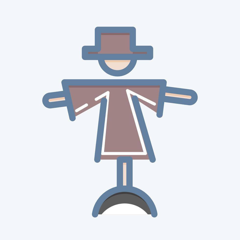 Icon Scarecrow. suitable for Garden symbol. doodle style. simple design editable. design template vector. simple illustration vector