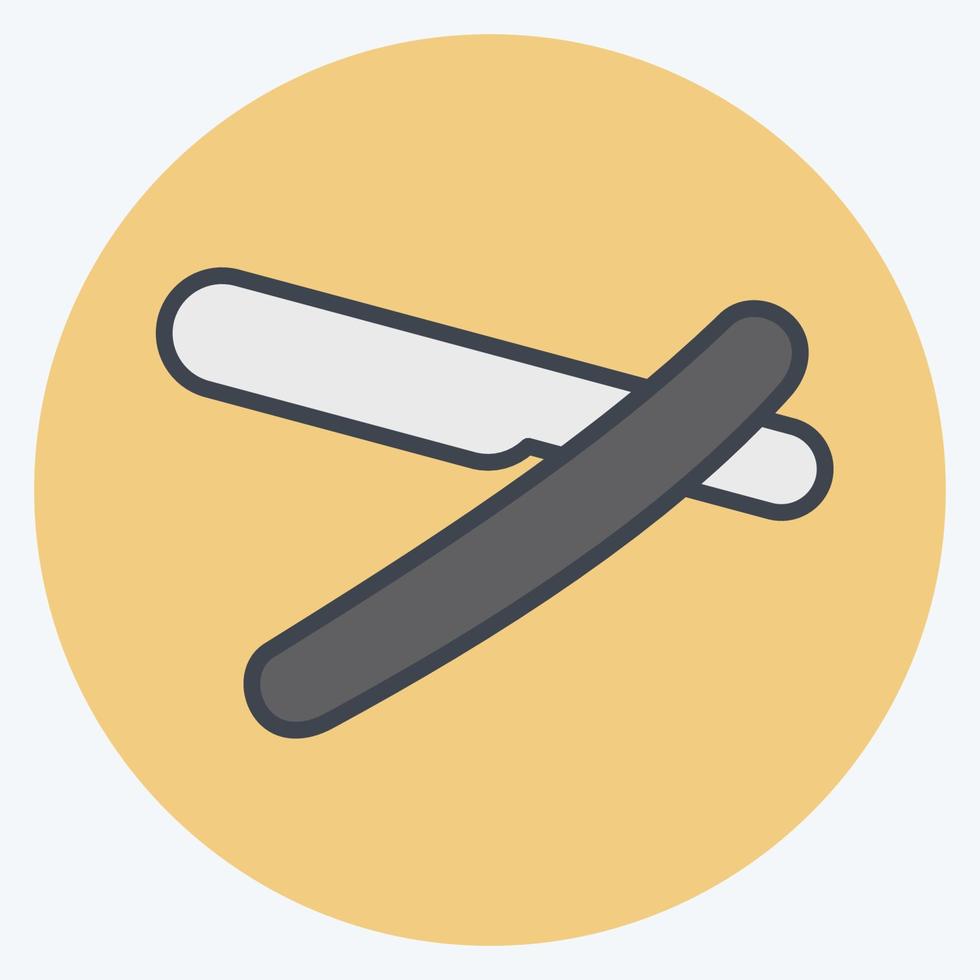 Icon Straight Razor. suitable for Barbershop symbol. color mate style. simple design editable. design template vector. simple illustration vector