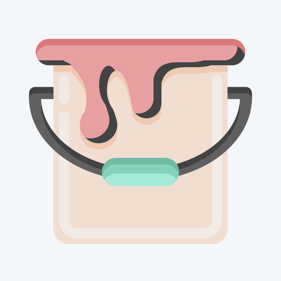 lata de pintura de icono. adecuado para el símbolo de herramientas de arte de pintura. estilo plano diseño simple editable. vector de plantilla de diseño. ilustración sencilla