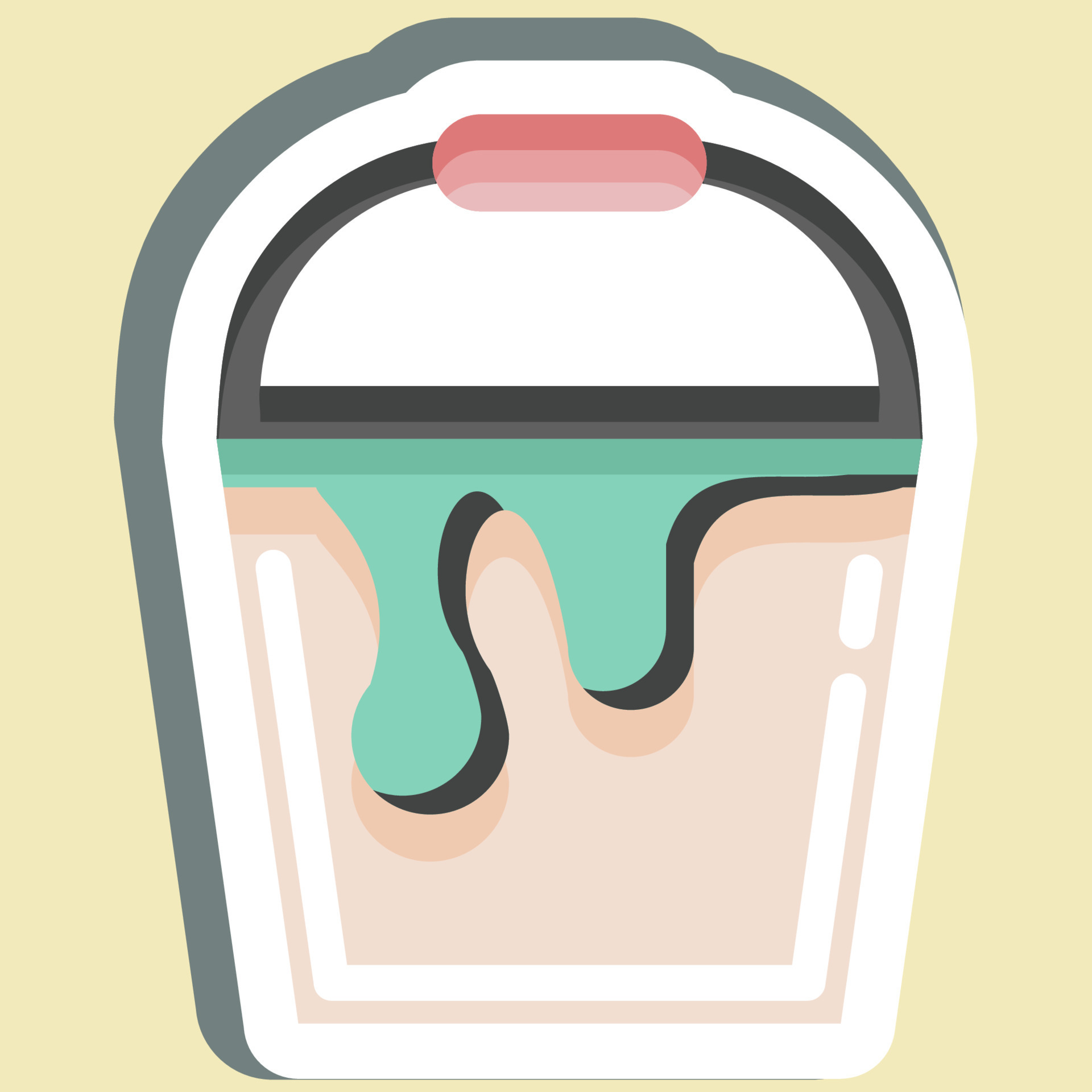 Sticker Paint Bucket. suitable for Paint Art Tools symbol. simple design editable. design