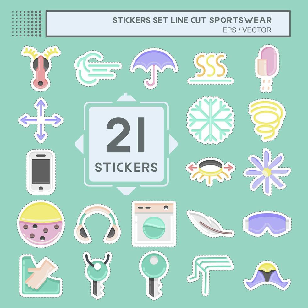 Sticker line cut Set Sportswear. suitable for education symbol. simple design editable. design template vector. simple illustration vector