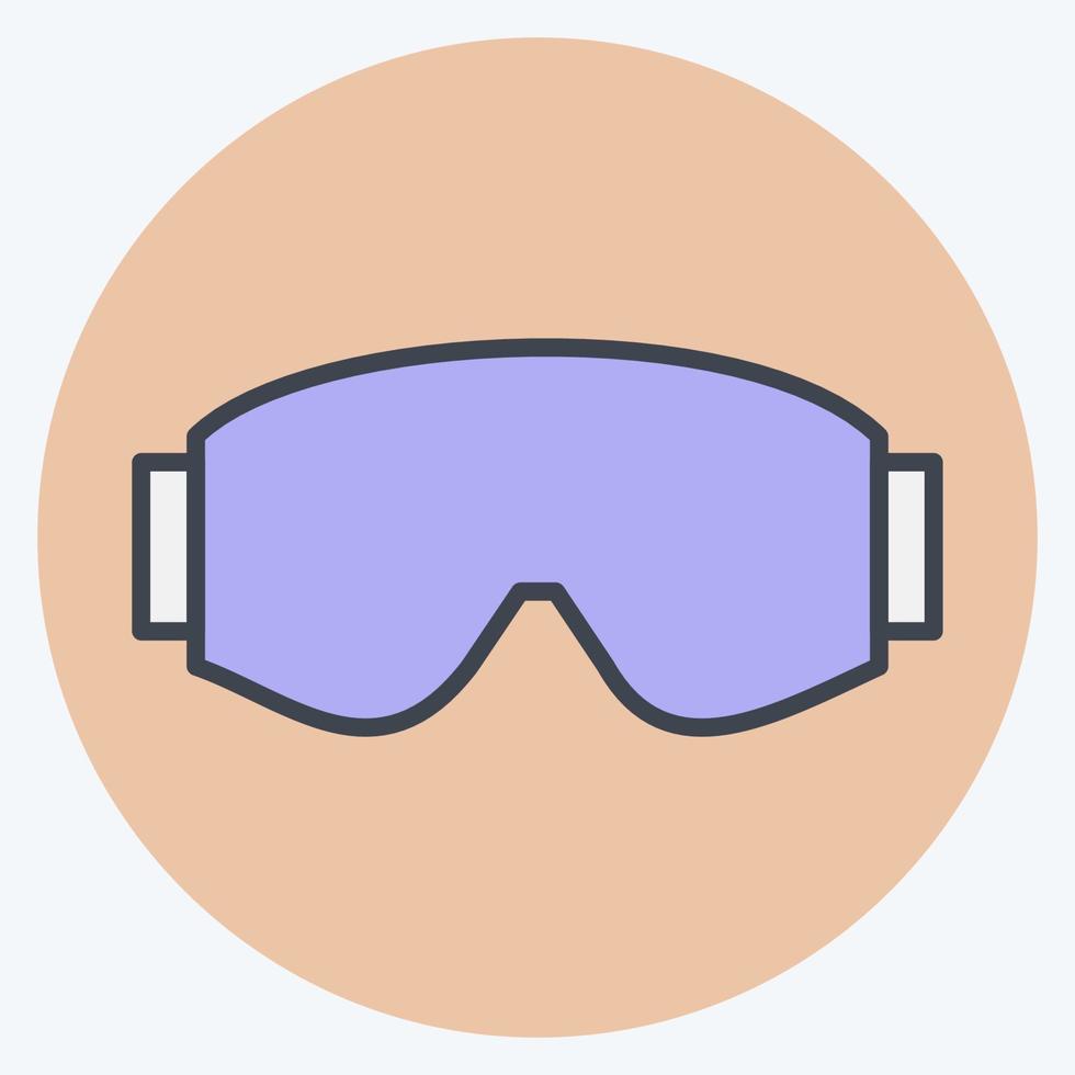 Icon Goggle Glass Pocket. suitable for sportswear symbol. color mate style. simple design editable. design template vector. simple illustration vector