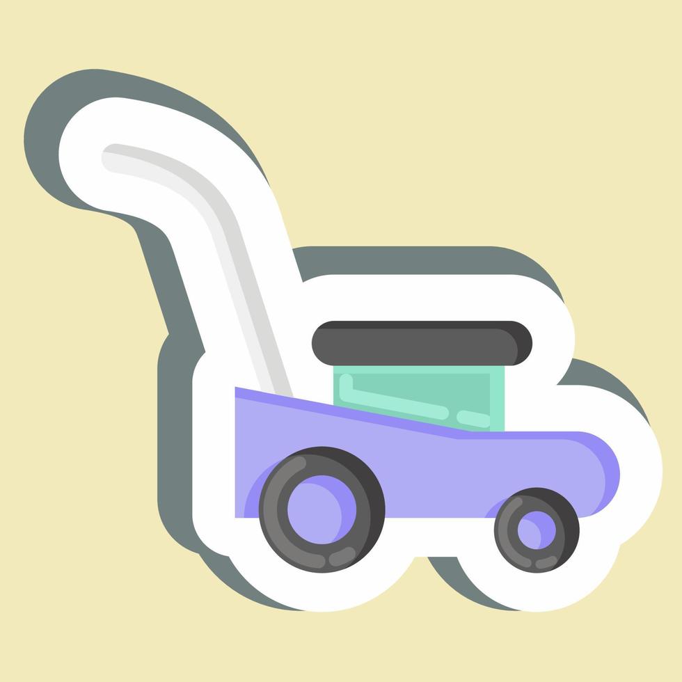 Sticker Mower. suitable for Garden symbol. simple design editable. design template vector. simple illustration vector
