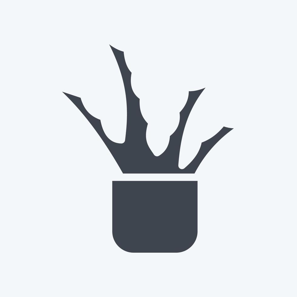Icon Aloe Vera. suitable for Garden symbol. glyph style. simple design editable. design template vector. simple illustration vector