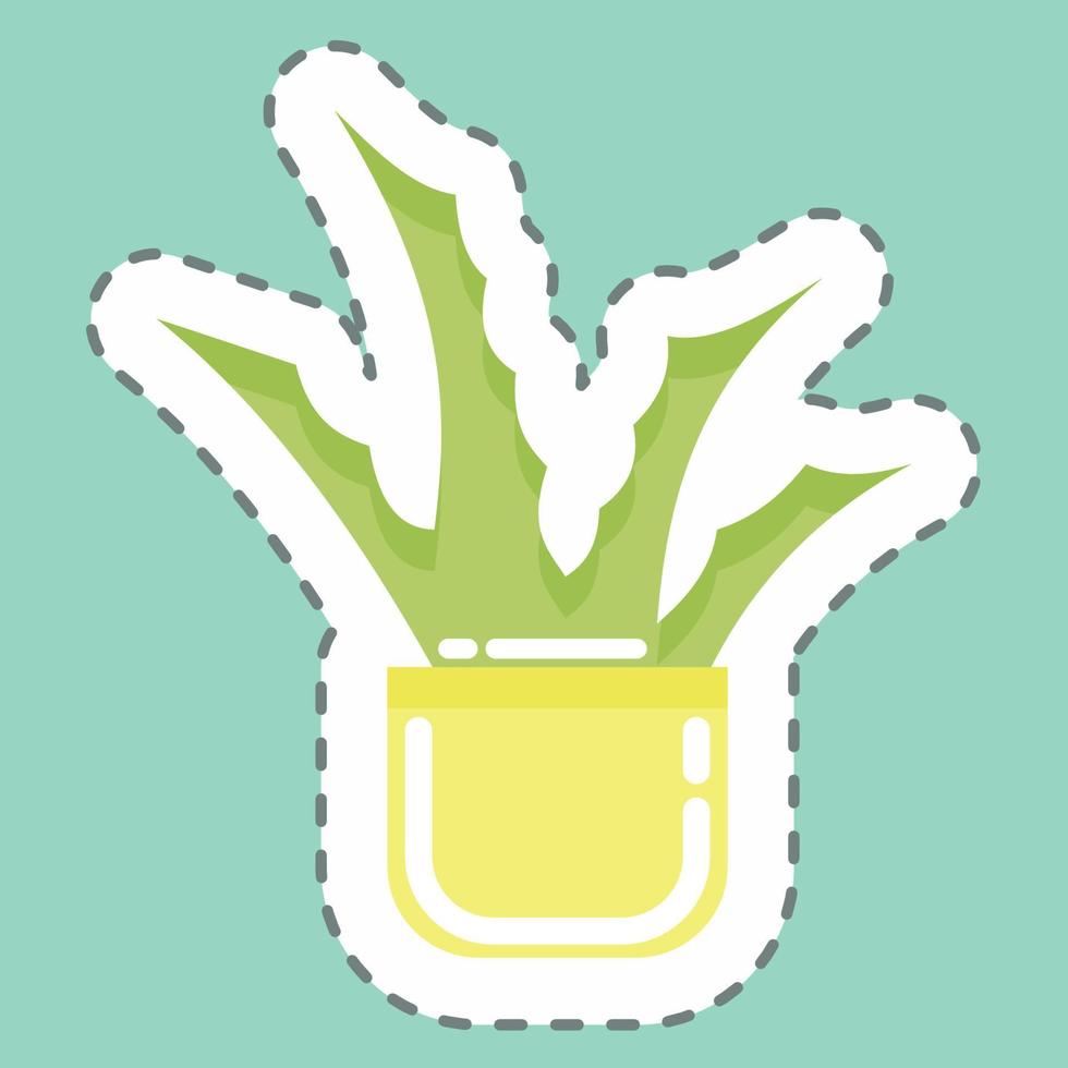 Sticker line cut Aloe Vera. suitable for Garden symbol. simple design editable. design template vector. simple illustration vector