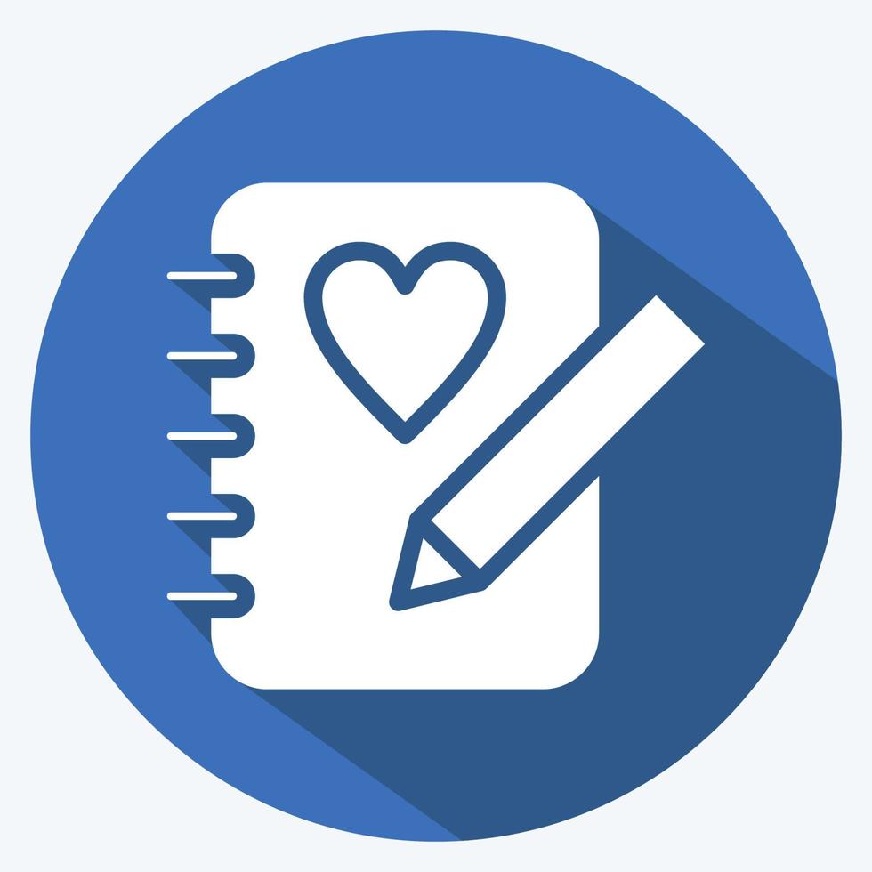 Icon Sketchbook. suitable for Paint Art Tools symbol. long shadow style. simple design editable. design template vector. simple illustration vector