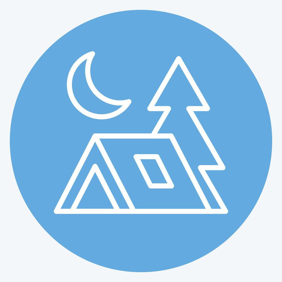Icon Camp. suitable for Summer symbol. blue eyes style. simple design editable. design template vector. simple illustration vector