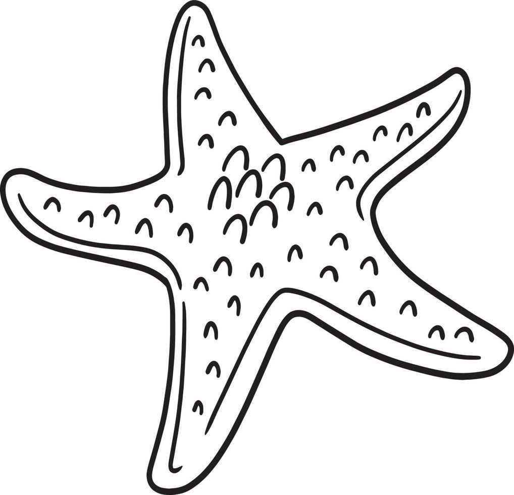 Sea Star Isolated Coloring Page for Kids vector