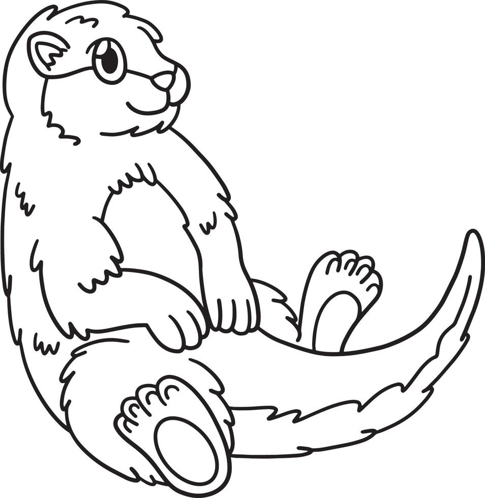 Sea Otter Isolated Coloring Page for Kids vector