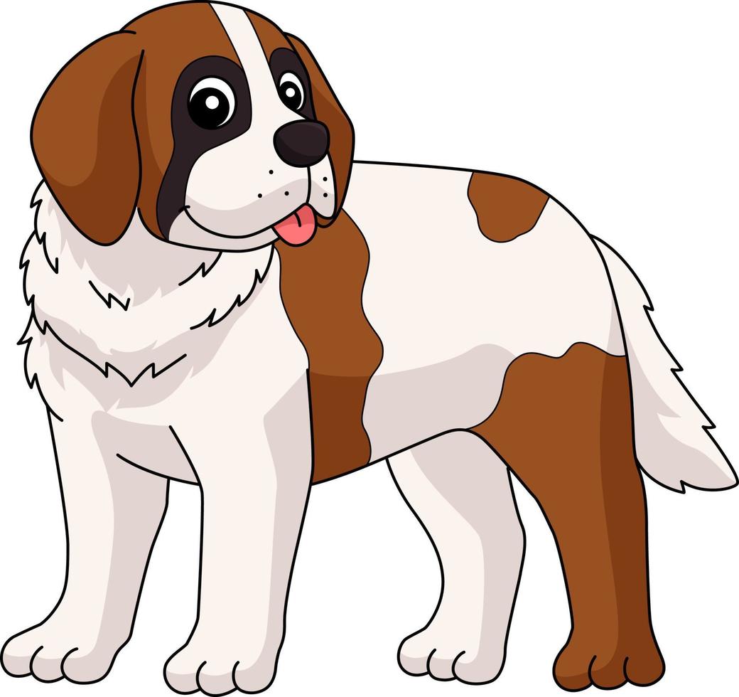 Saint Bernard Dog Cartoon Colored Clipart vector