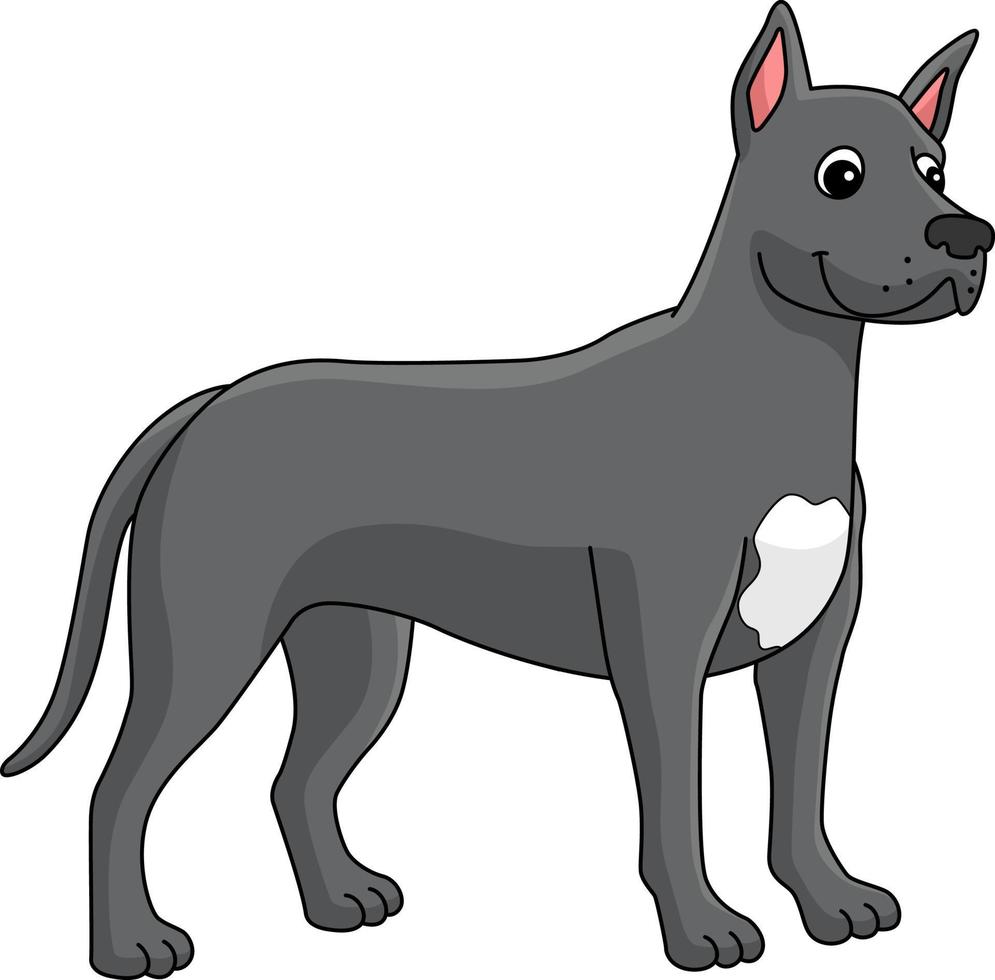 Great Dane Dog Cartoon Colored Clipart vector