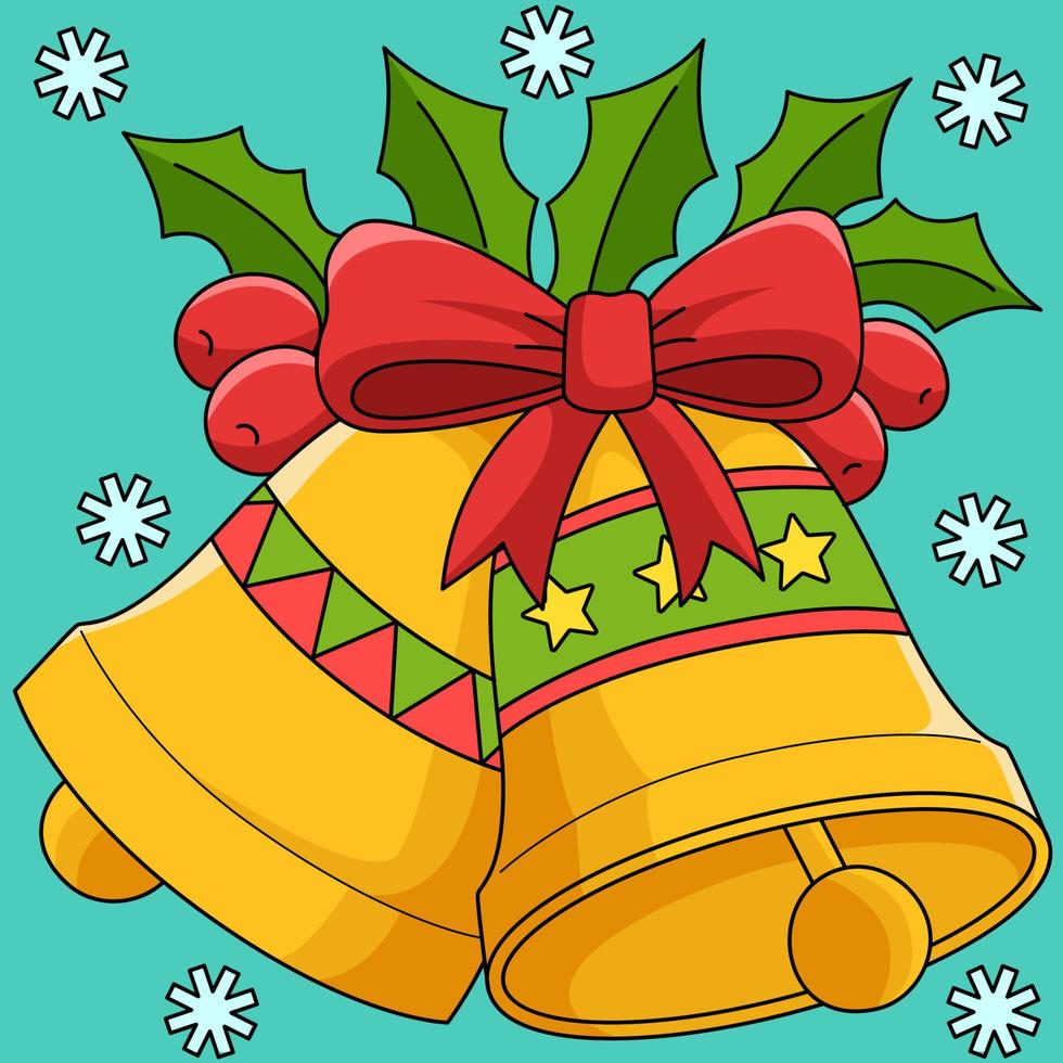 Christmas Bell Colored Cartoon Illustration vector