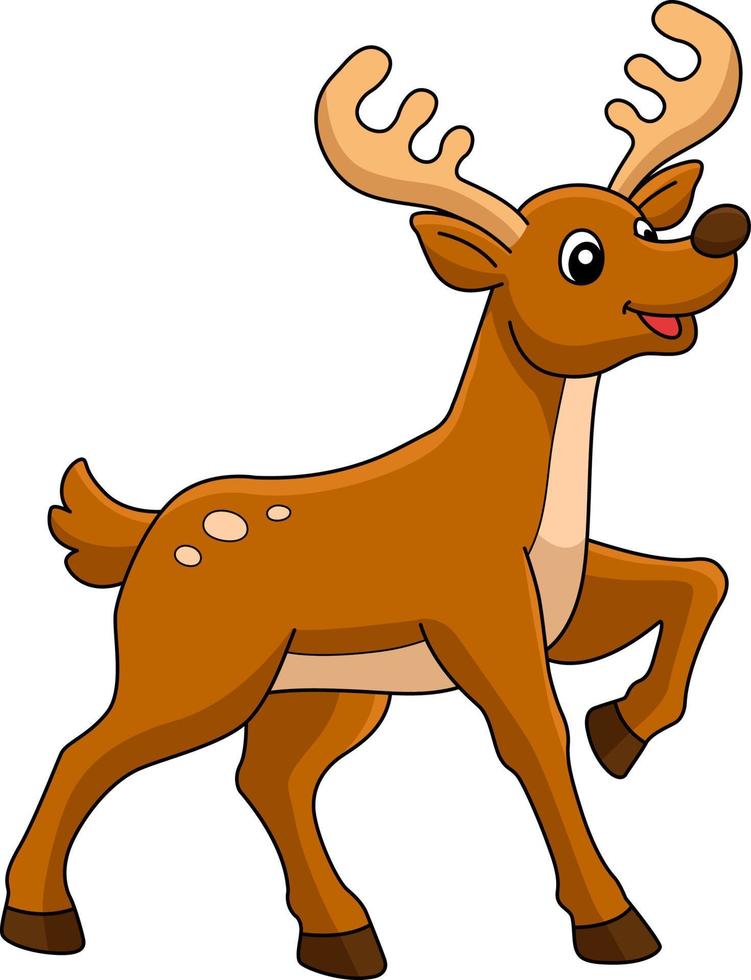 Christmas Reindeer Cartoon Colored Clipart vector