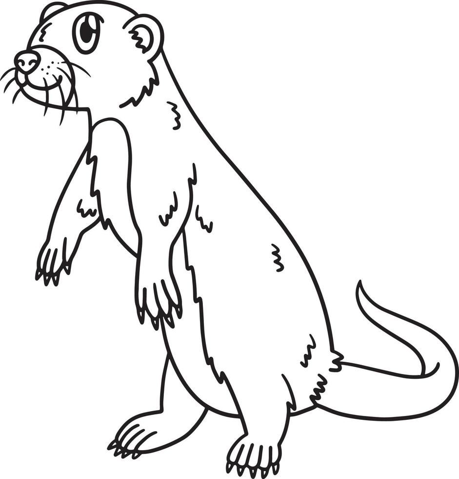 River Otter Isolated Coloring Page for Kids vector