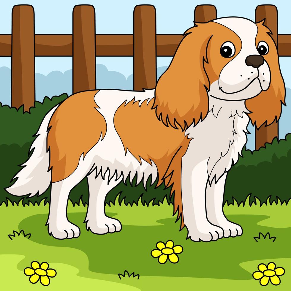 cavalier king charles spaniel perro de color vector