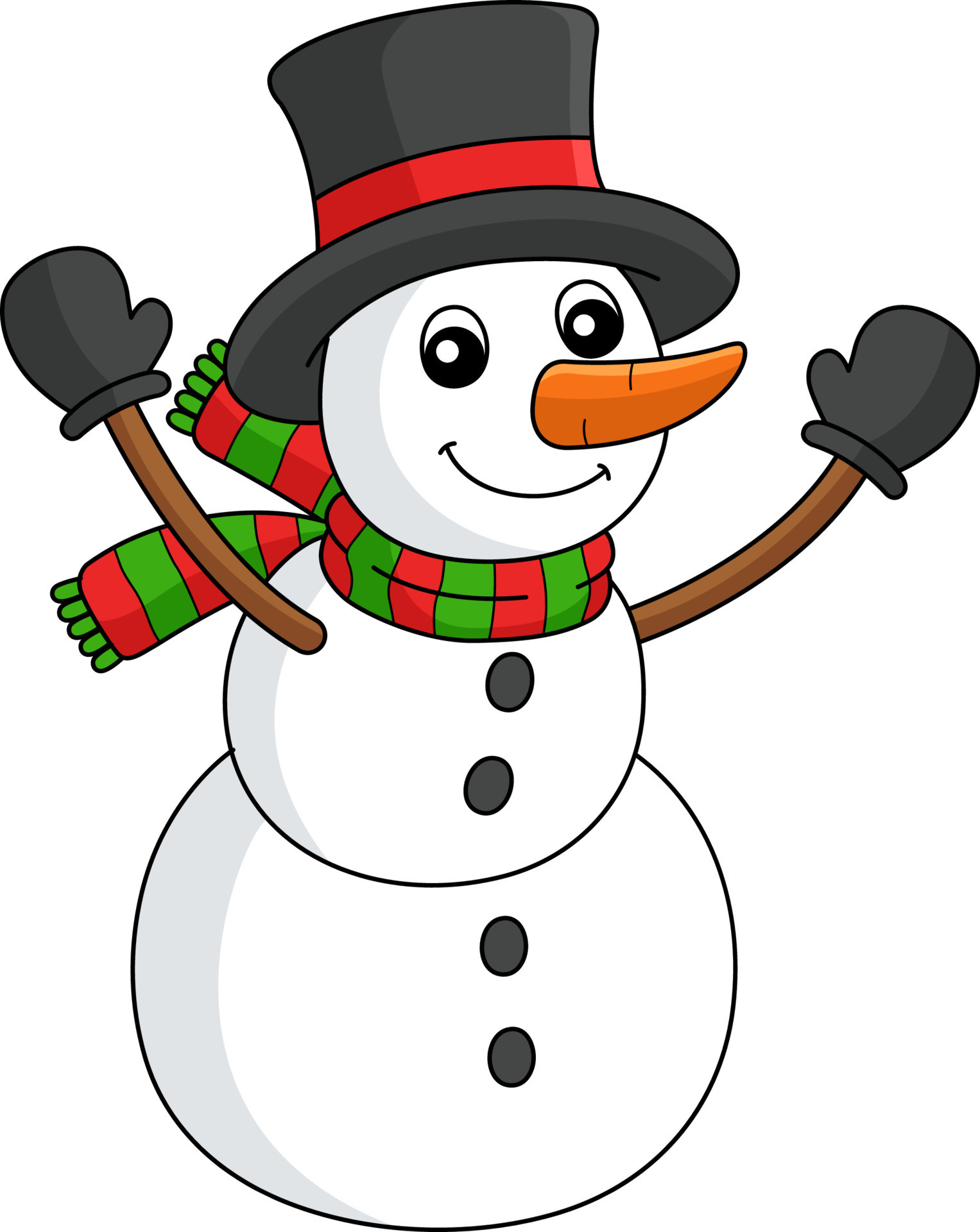 muñeco de nieve navidad dibujos animados color clipart 10789082 Vector en  Vecteezy