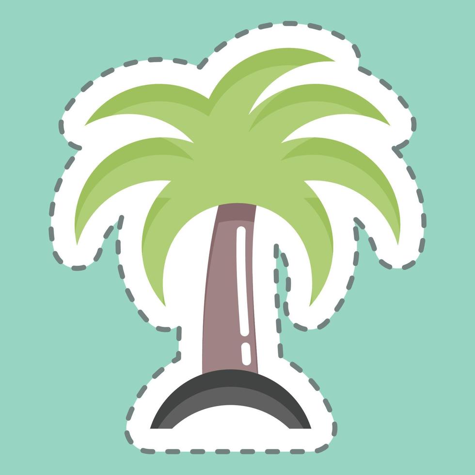 Sticker line cut Palm. suitable for Summer symbol. simple design editable. design template vector. simple illustration vector