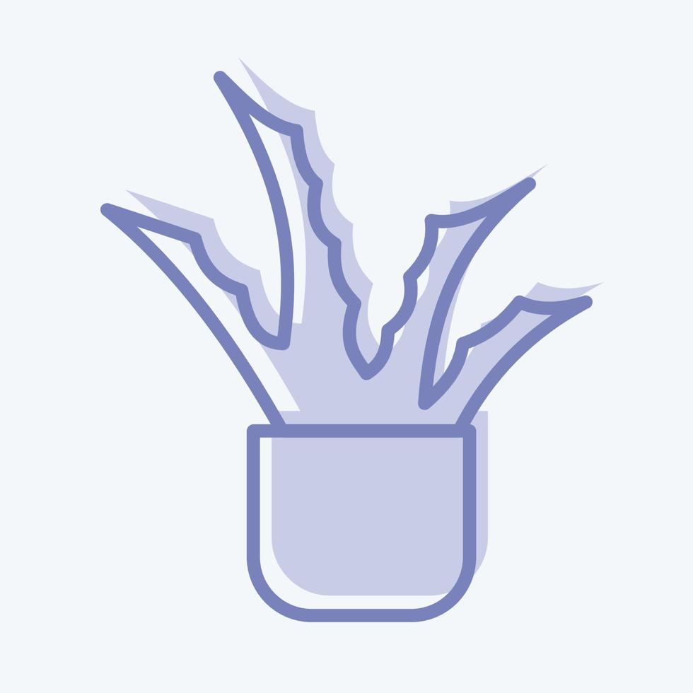 Icon Aloe Vera. suitable for Garden symbol. two tone style. simple design editable. design template vector. simple illustration vector