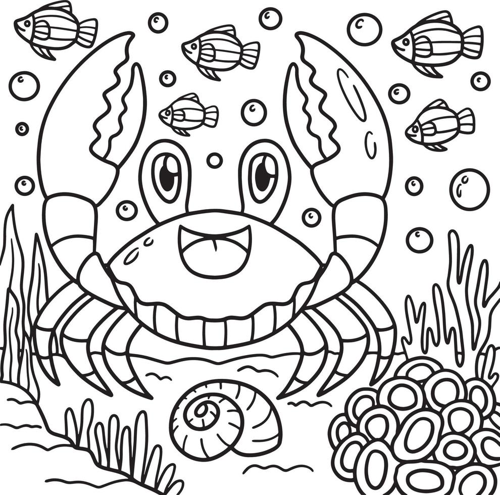 Red Jamaican Crab Coloring Page for Kids vector