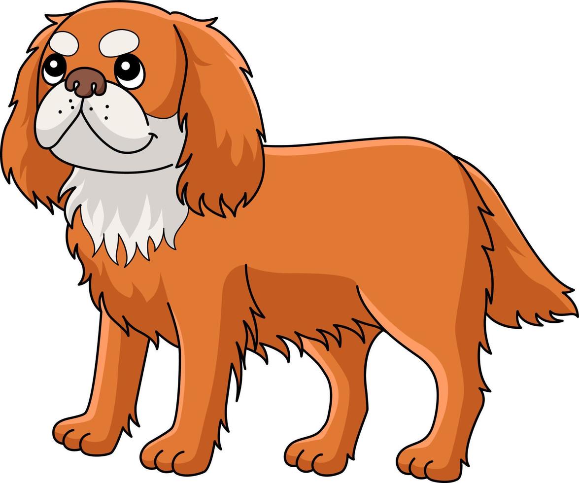 King Charles Spaniel Dog Cartoon Colored Clipart vector