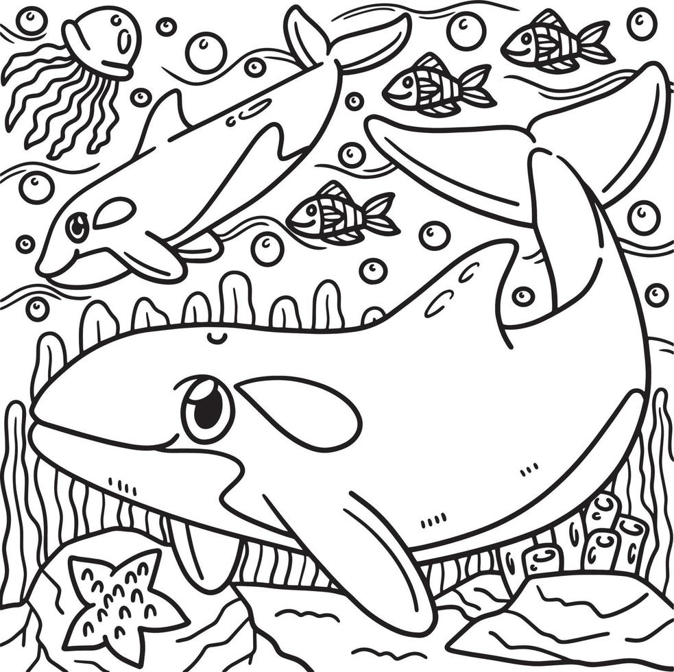 Killer Whale Coloring Page for Kids vector