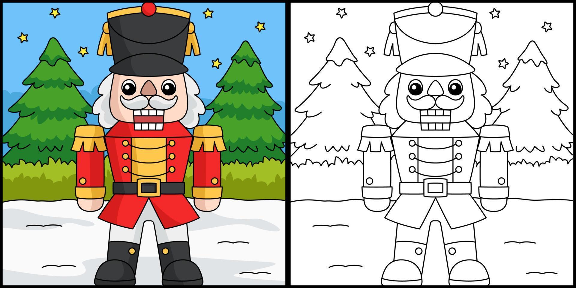 Christmas Nutcracker Coloring Page Illustration vector