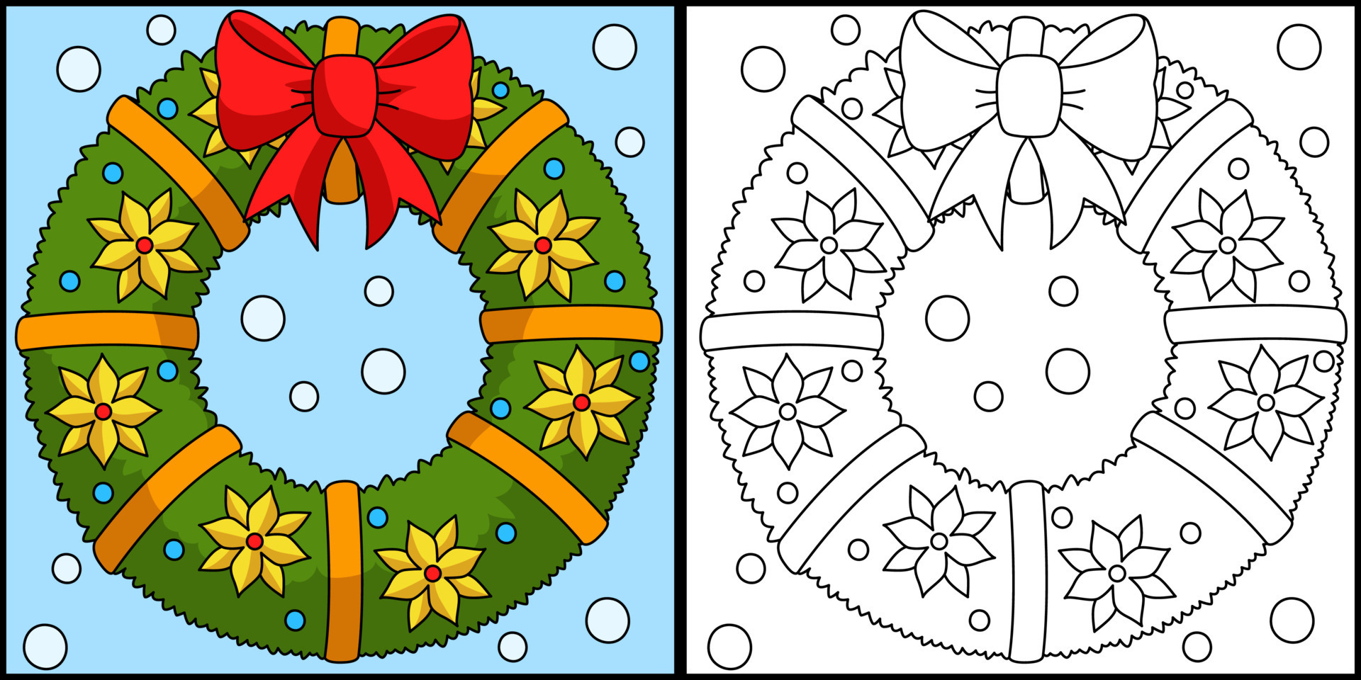 Christmas Wreath Coloring Pages