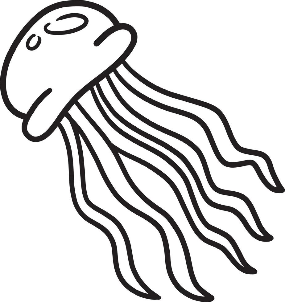 Jellyfish Isolated Coloring Page for Kids vector