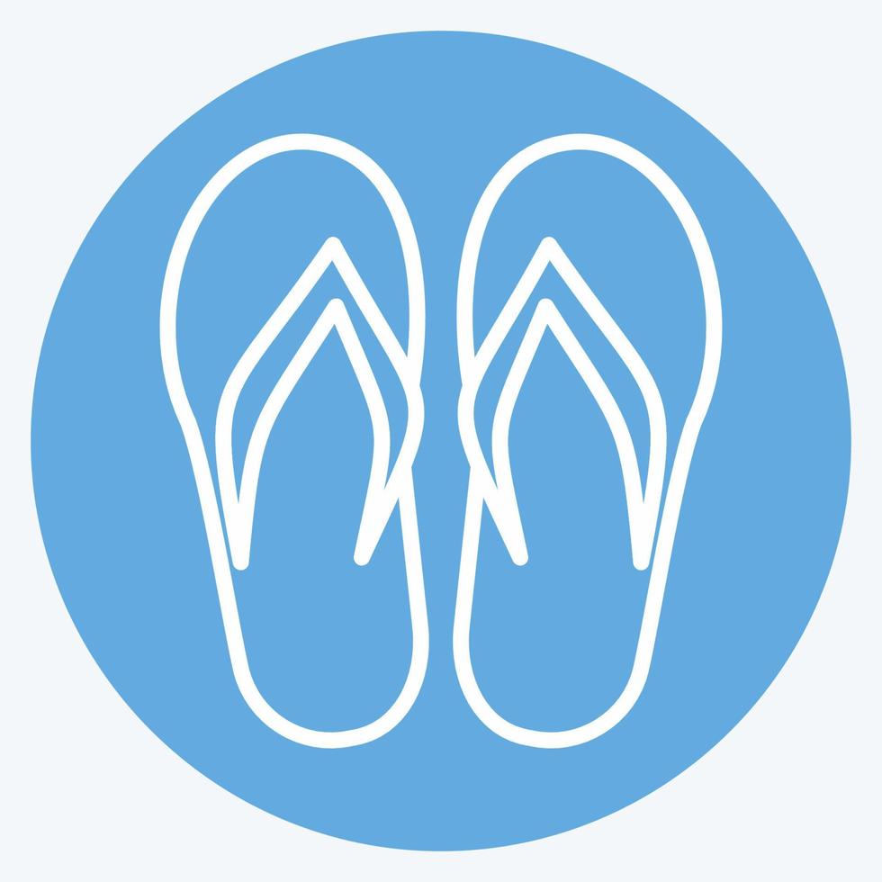 Icon Flip Flops. suitable for Summer symbol. blue eyes style. simple design editable. design template vector. simple illustration vector