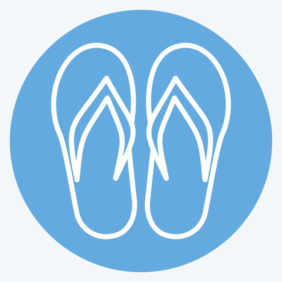 chanclas de icono. adecuado para el símbolo de verano. estilo de ojos azules. diseño simple editable. vector de plantilla de diseño. ilustración sencilla