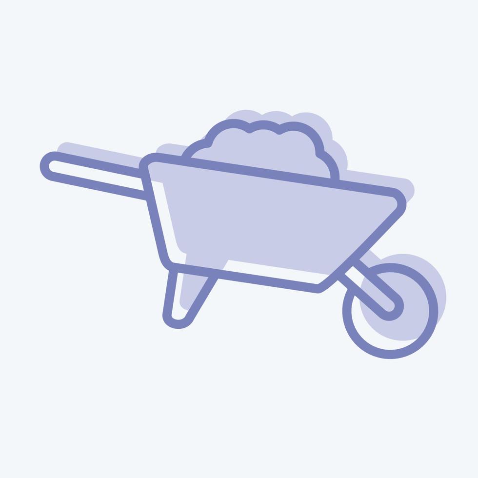 Icon Wheelbarrow. suitable for Garden symbol. two tone style. simple design editable. design template vector. simple illustration vector