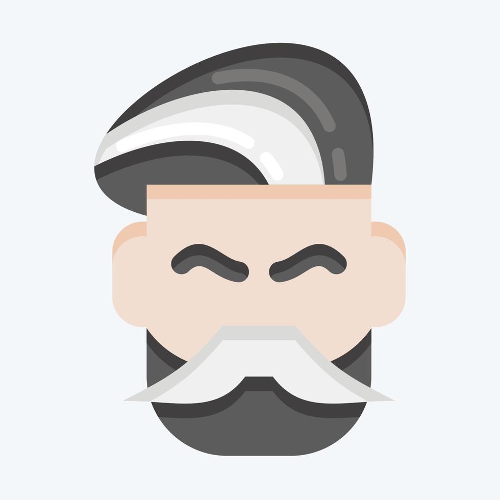 icono de bigote y barba. adecuado para el símbolo de la barbería. estilo plano diseño simple editable. vector de plantilla de diseño. ilustración sencilla