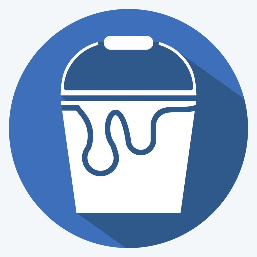 Icon Paint Bucket. suitable for Paint Art Tools symbol. long shadow style. simple design editable. design template vector. simple illustration vector