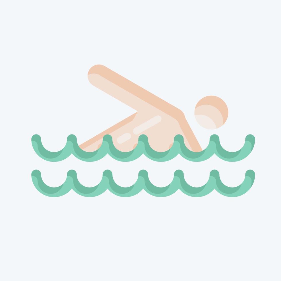 Icon Swimming. suitable for Summer symbol. flat style. simple design editable. design template vector. simple illustration vector
