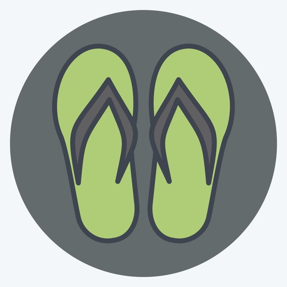 Icon Flip Flops. suitable for Summer symbol. color mate style. simple design editable. design template vector. simple illustration vector