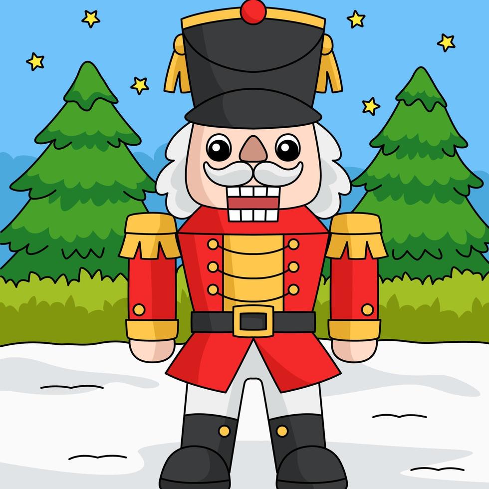Christmas Nutcracker Colored Cartoon Illustration vector