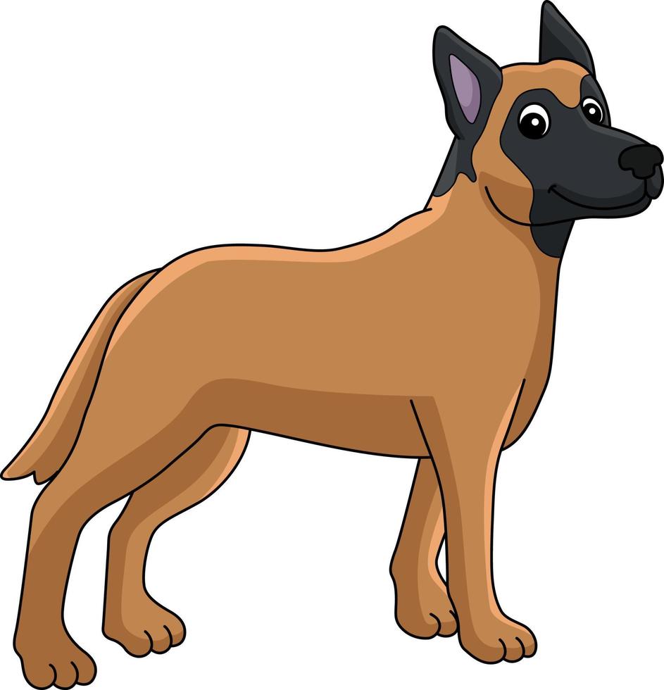 belga malinois perro dibujos animados color clipart vector