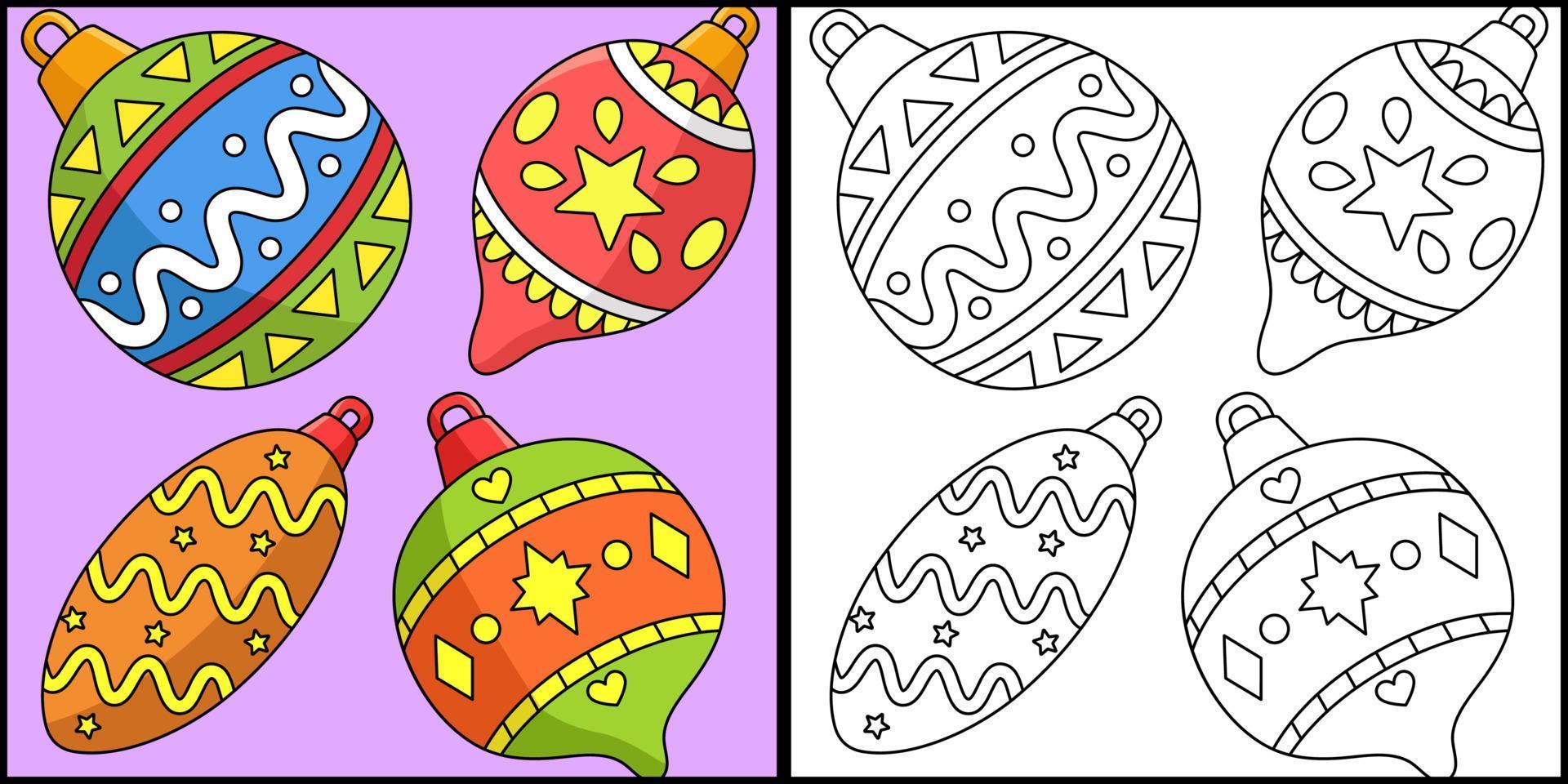 adorno de navidad para colorear ilustración de la página vector