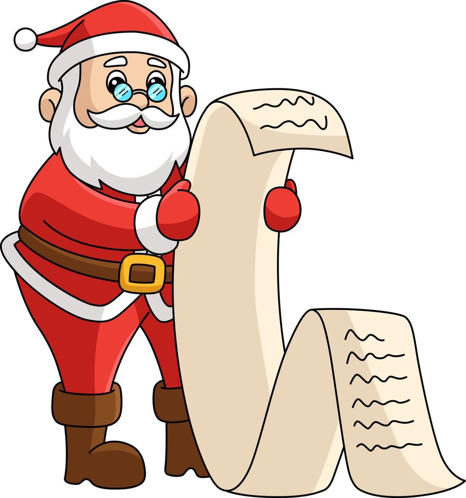 Christmas Santa Claus Cartoon Colored Clipart vector