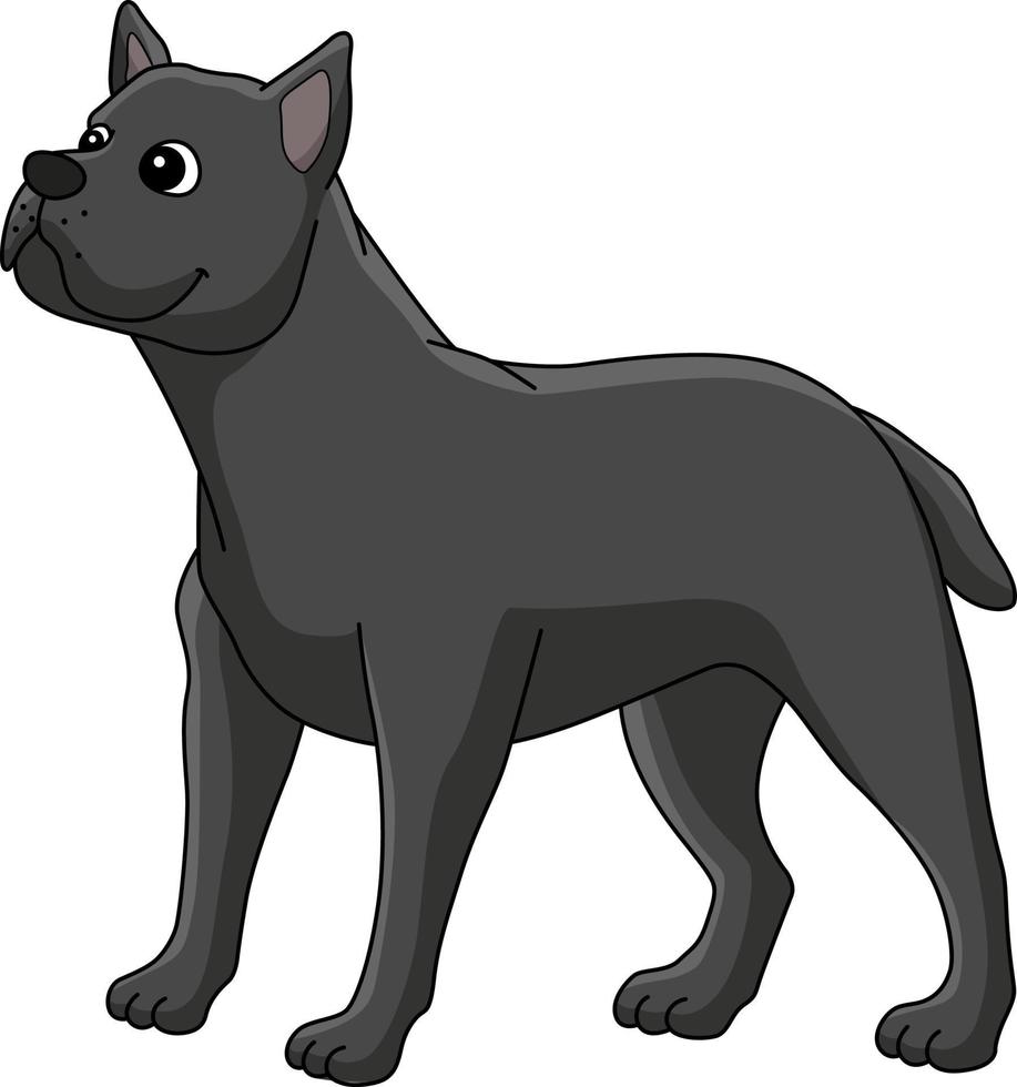 Cane Corso Dog Cartoon Colored Clipart vector