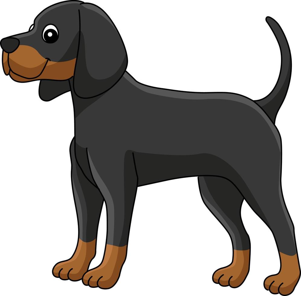 Coonhound Dog Cartoon Colored Clipart Illustration vector