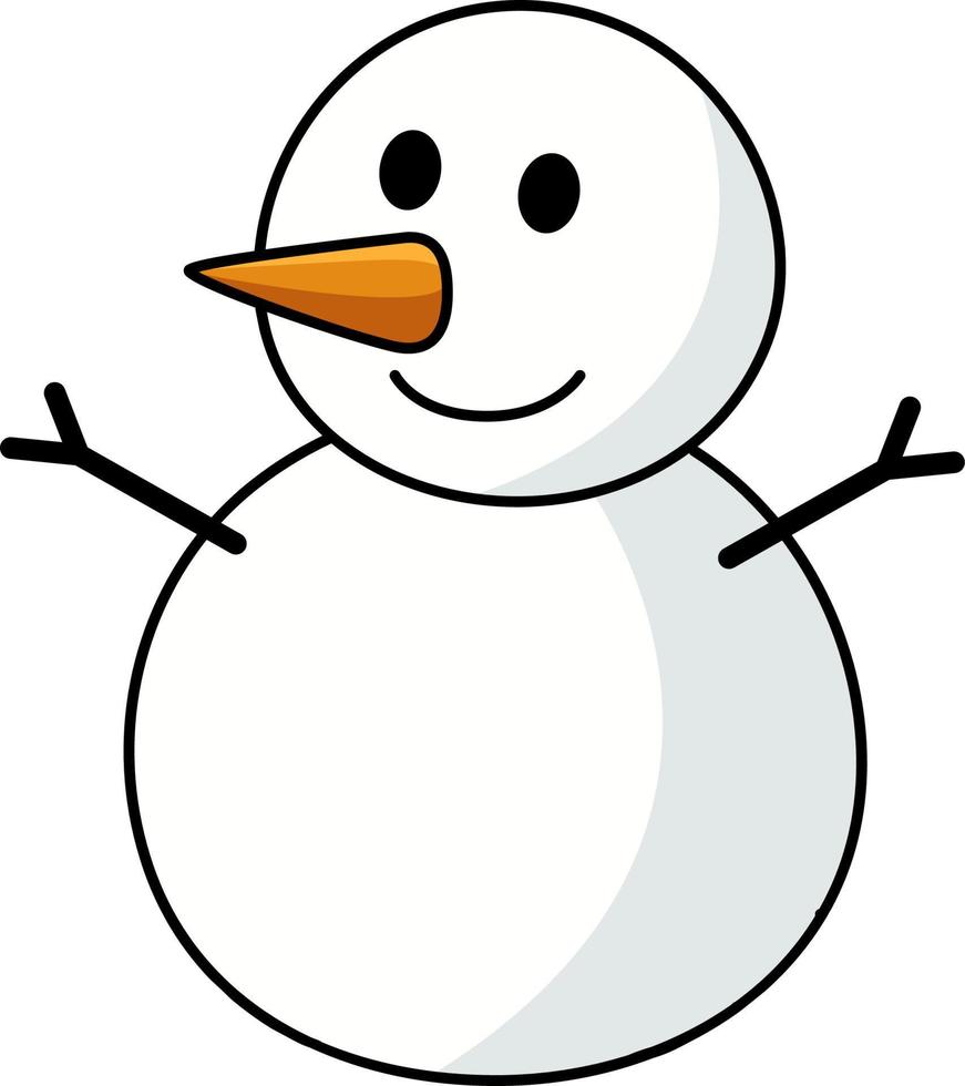 Snowman Christmas Cartoon Colored Clipart vector